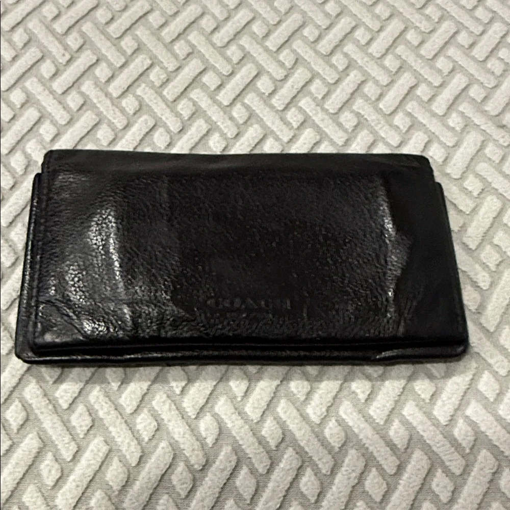 Vintage Coach Classic Black Leather wallet card holder